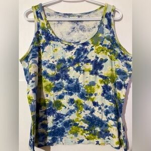 4 for $25 🍒 Avenue Tie-Dye Tank Top / Shirt - Green / Blue 18/20
